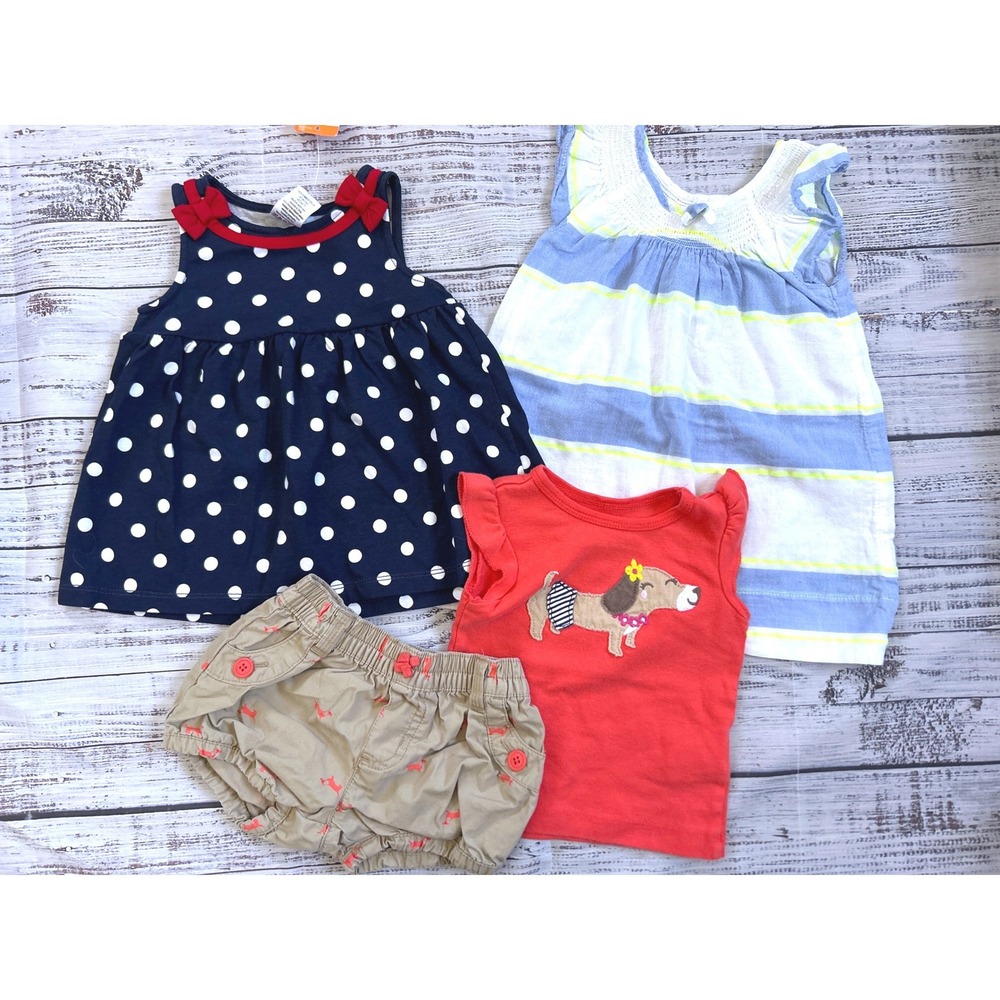 Gymboree Carters Baby Girl Bundle NWT Polka Dot Dress Dachshund Set 12M 18-24M
